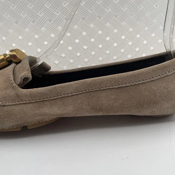 Burberry Shoes Women 6 Flats Driving Beige Loafer Leather Moccasin Buckle Strap - Picture 9 of 10